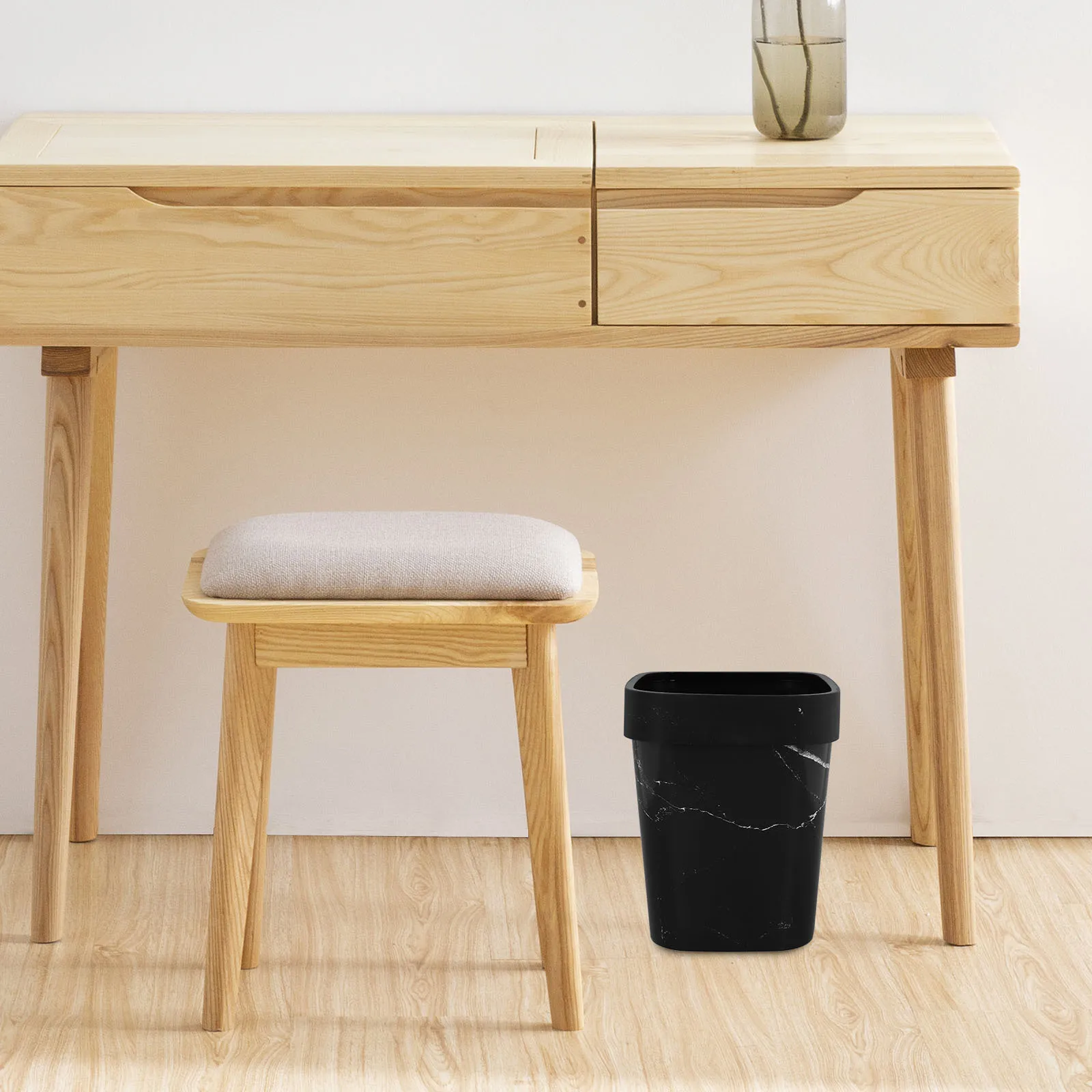 

Marble Texture Trash Can Small Square Plastic Waste Bin For Bathroom Kitchen Bedroom Living Room Modern Garbage Container Sturdy