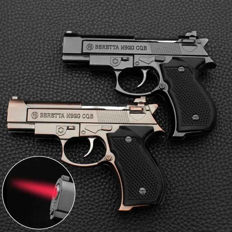 

2025 new rechargeable metal mini gun lighter windproof butane gas open flame smoking accessories tools men's gift wholesale