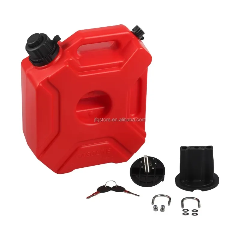 Portable 5L Red Lockable Fuel Tank Car Motorcycle Marine Emergency Storage Container