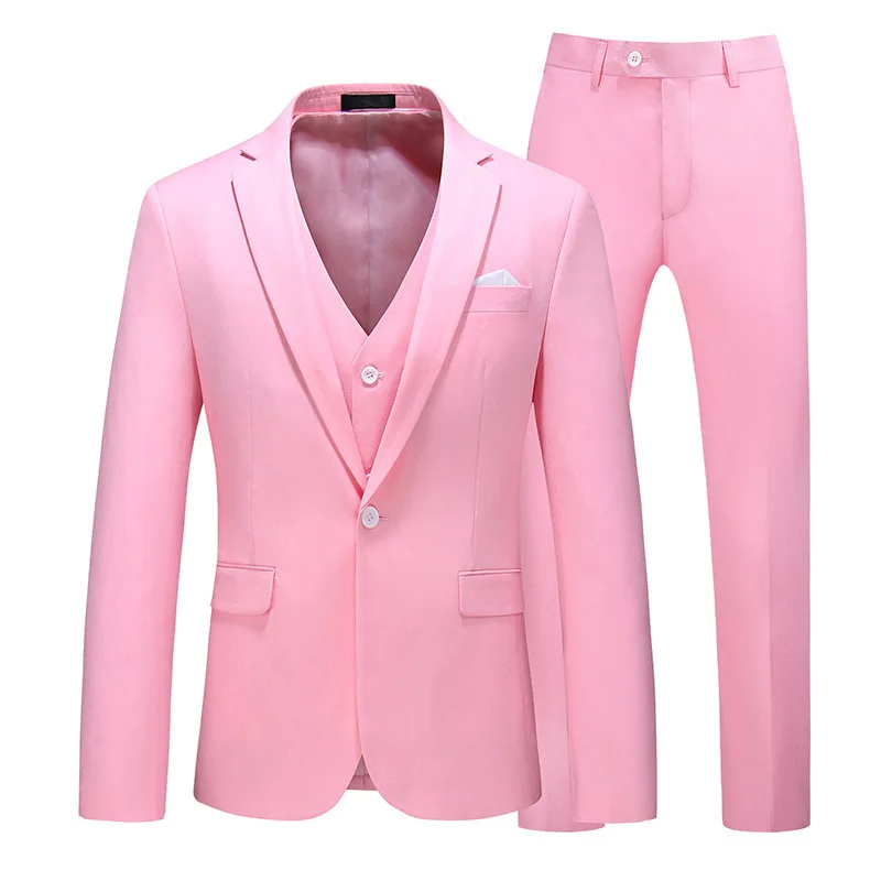 G117 Business casual three-piece suit Korean style slim fit groomsmen