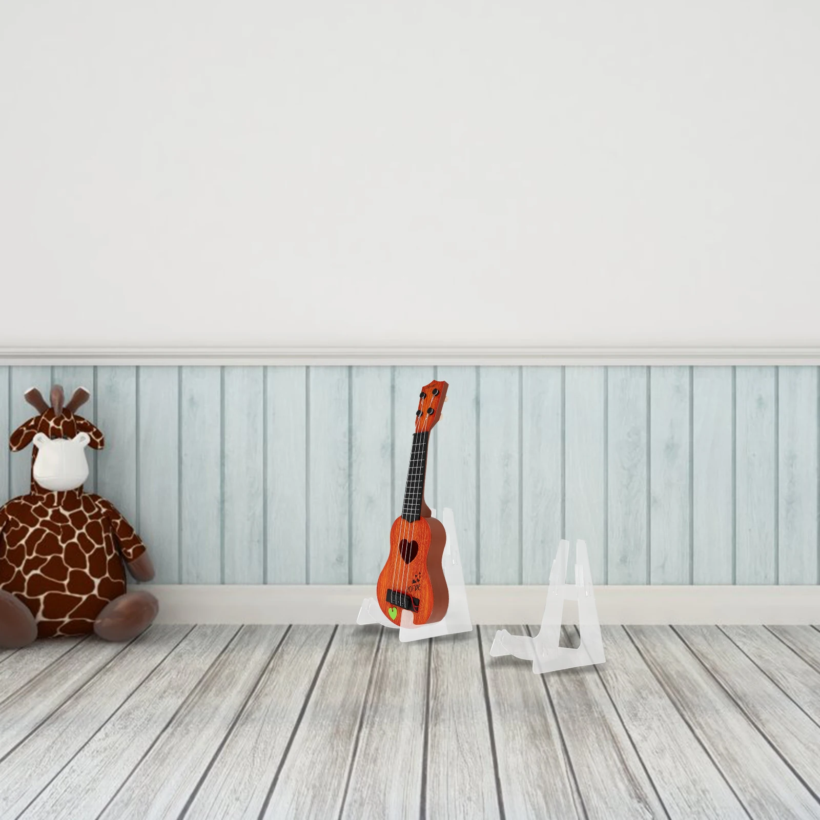 

Guitar Stand Floor Holder Transparent Acrylic Ukulele Storage Rack Ukulele Display Stand Rack Bass Banjo Storage