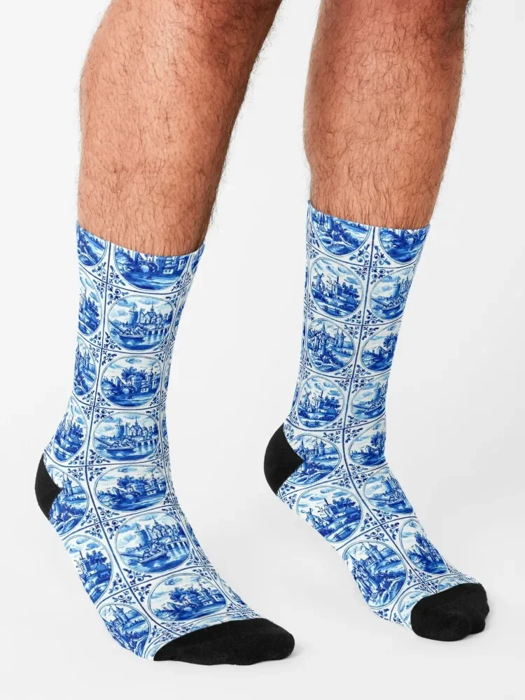 Chaussettes à carreaux hollandais pour hommes et femmes, bottes de randonnée chaudes, marque de luxe, hiver