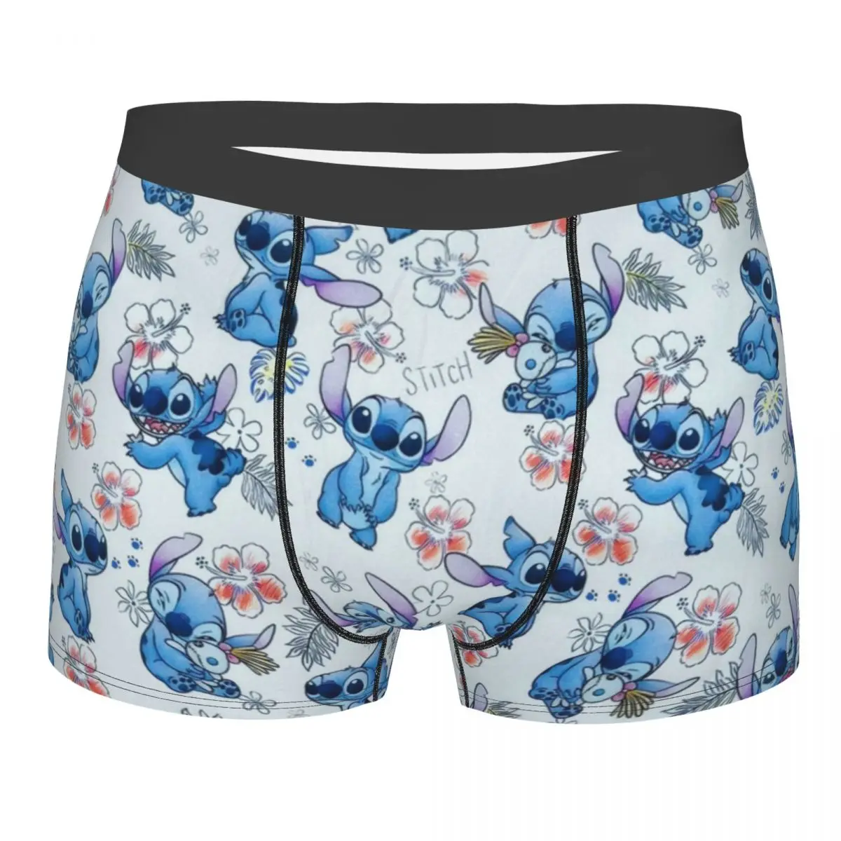 Custom Stitch Pattern Underwear Men Stretch Cute Kawaii Boxer Briefs Shorts Panties Soft Underpants For Male