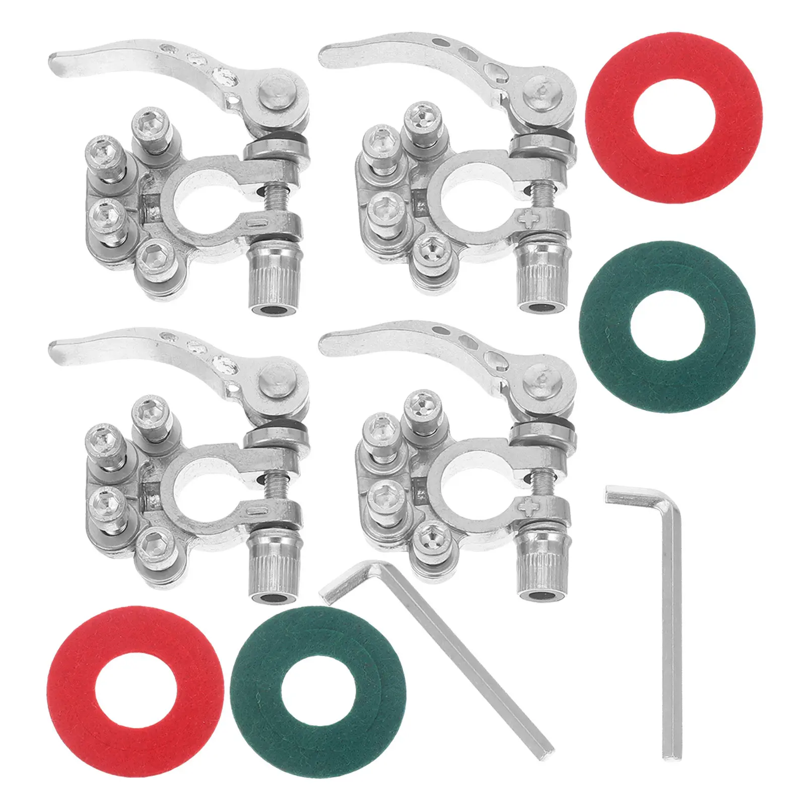 

4pcs Car Battery Terminal Connectors Zinc Alloy Auto Battery Clamps Durable Electrical Connection For Truck Vehicle Power System