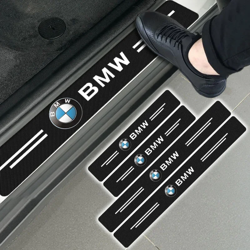 

4 шт., порог автомобиля, накладка из углеродного волокна, 3D наклейка, Стайлинг для BMW Performance F25 F26 F15 F16 E90 E91 E92 E60 E84