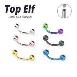 New Styles ASTM F136 Titanium Eyebrow Piercing Curved Barbell Lip Ring Daith Helix Earring Body Jewelry