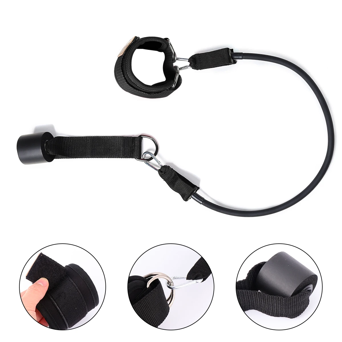

1 Set Sports Binding Leg Buckle For Training Fitness Leggings Buckle Foot Rings Ankle Straps Toning Glutes Push Workout Black