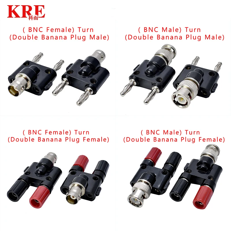 

5Pcs Q9 BNC Banana Turn Two Dual 4mm Banana Male Female Jack Coaxial Connector BNC Tee Type 3Way Splitter RF Adapter