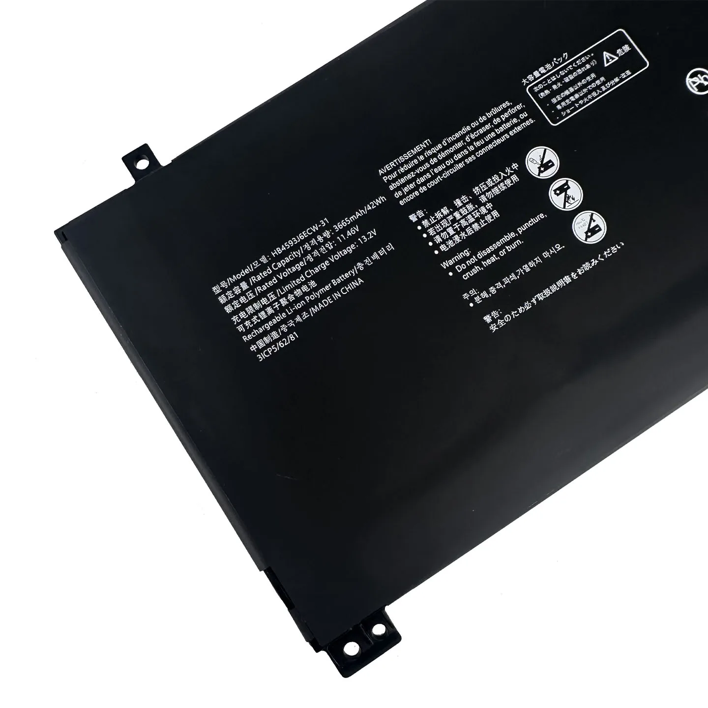 HB4593J6ECW-31 HB4593J6ECW 11.46V 42Wh Battery for Huawei MateBook 13 2020 HN-W19L WRTB-WFE9L WRT-WX9 W29 W19 WAH9L WFH9L WAI9L