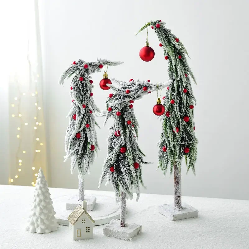 Christmas Tabletop Christmas Tree Small Tree 50cm Minimalist Crooked Neck Christmas Tree  Decoration Tabletop Ornament