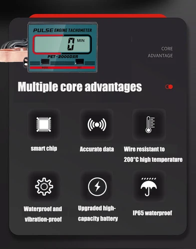 Imagen 2 del producto Tacómetro Digital, tacómetro de motosierra, tacómetro, pantalla grande, velocímetro de pulso para motosierra, cortacésped, motocicleta