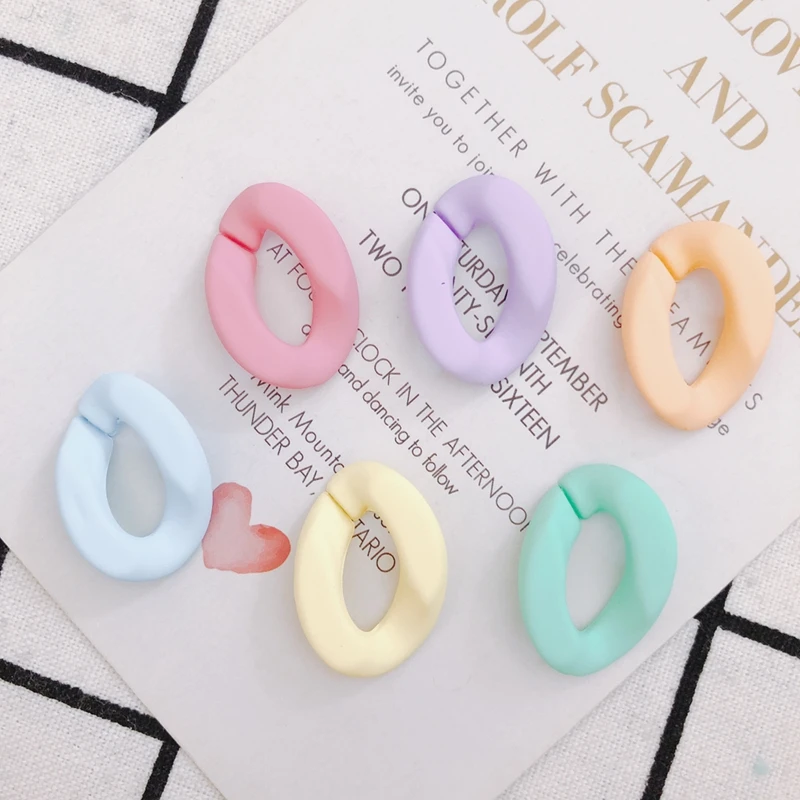 New simple hollow color chain opening keychain accessories DIY jewelry accessories 8pcs