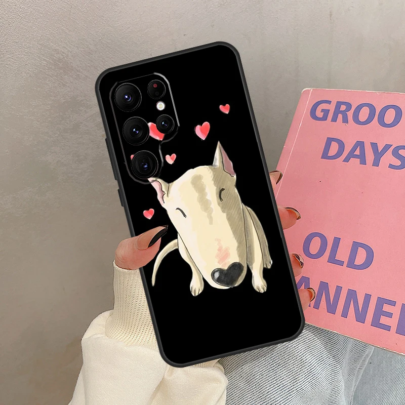 Engels Bull Terrier Hond Case Voor Samsung Galaxy S24 Ultra S20 S21 S22 S23 S25 Ultra S9 S10 Plus S25 FE Cover Coque