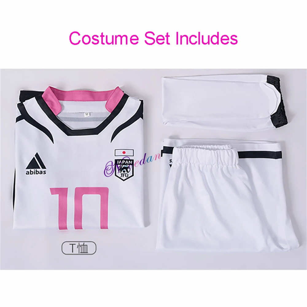 U20 Japan Blue Lock Anime Cosplay Costume Bachira Aiku Sae Shidou Football Soccer White Jersey T Shirt Shorts Team Uniform Wig