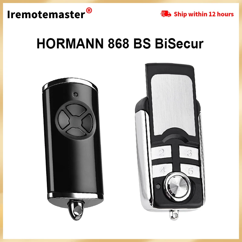 868MHz BS Bisecur Remote Control Compatible with Hormann HSE1 HSE2 HSE4 HSE5-868-BS HS5-868-BS Garage Door Handheld Transmitter