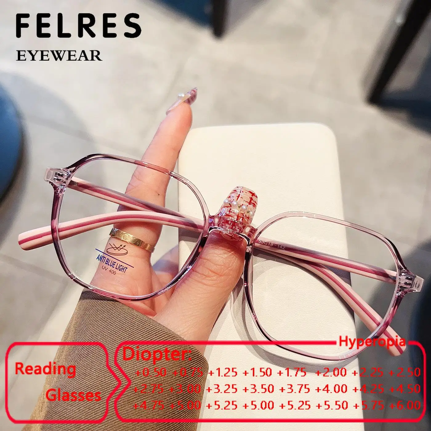 

Anti Blue Light Cat Eye Reading Glasses Women TR90 Quality Large Frame Presbyopia Eyeglasses Luxury Optical Computer Eyewear