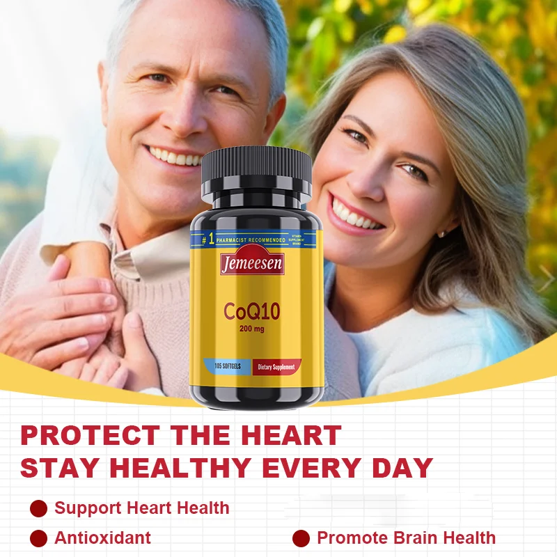 JEMEESEN - The Power of the Heart, the Radiance of Youth and Vitality, Coenzyme Q10 Supports the Heart, Brain, 105 Softgels.