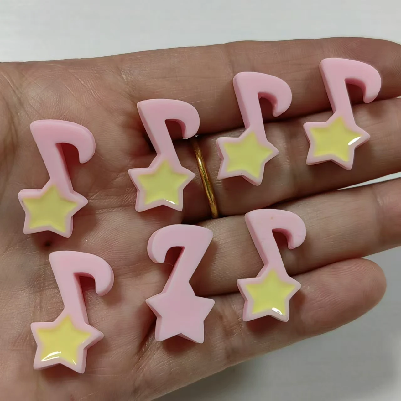 

10Pcs Resin Star Music Eight Note Sign DIY Phone Case Hair Clip Decor Accessories Creative Water Bottle Long Nail Art Charms