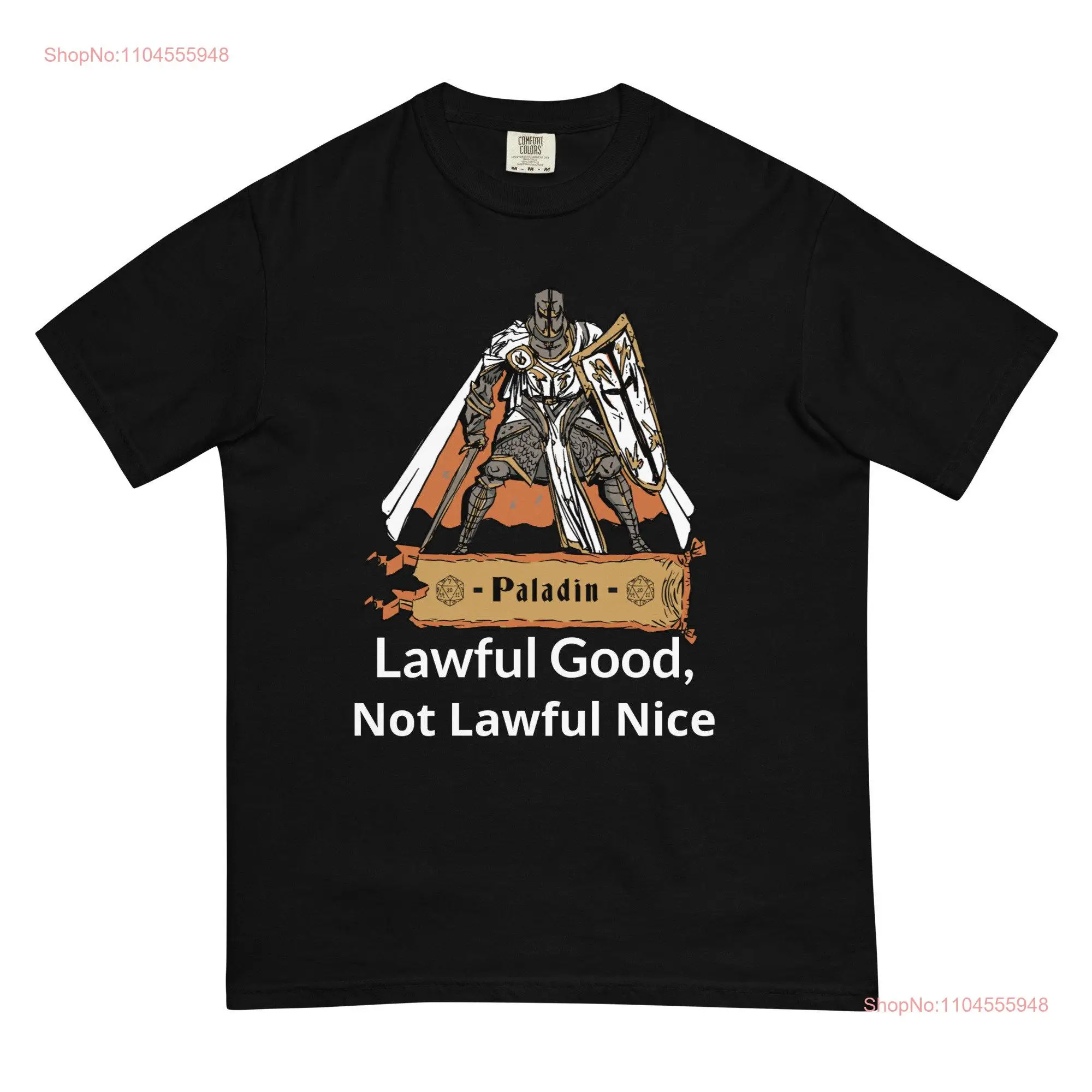 Paladin Lawful Good Not Nice t shirt D tee KnighT pathfinder Funny long or short sleeves