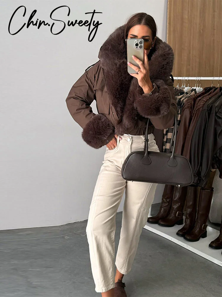 

Элегантное женское пальто с воротником из искусственного меха, теплые утепленные женские короткие куртки с карманами, осень-зима 2021, шикарная женская уличная верхняя одежда