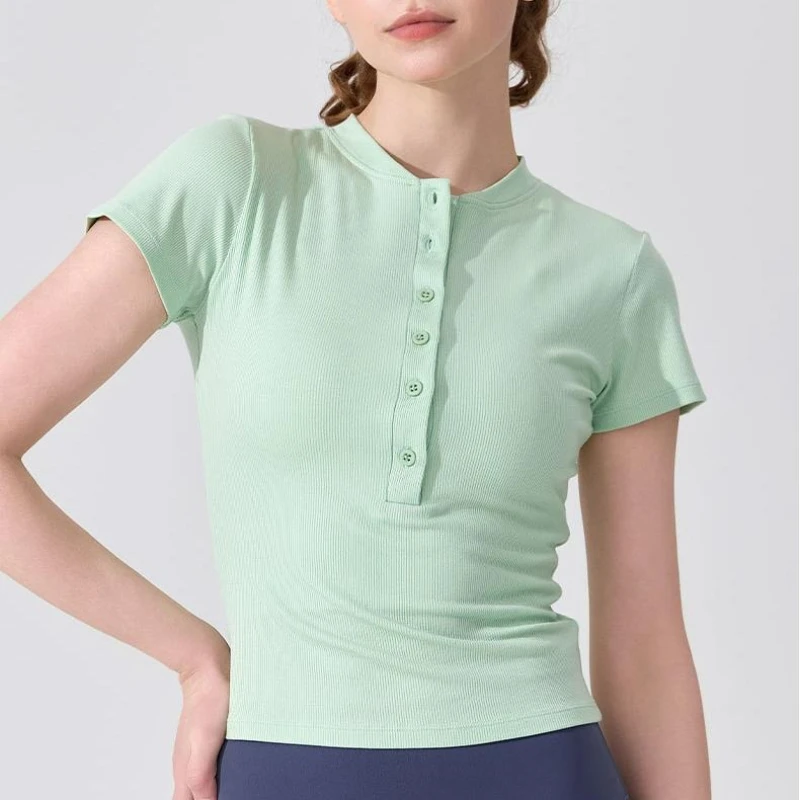 

MIML Shirts for Slimming Yoga Sports Wear for Women Running Fitness Short Sleeve Pilates Top Simple Design Exercise Clothing