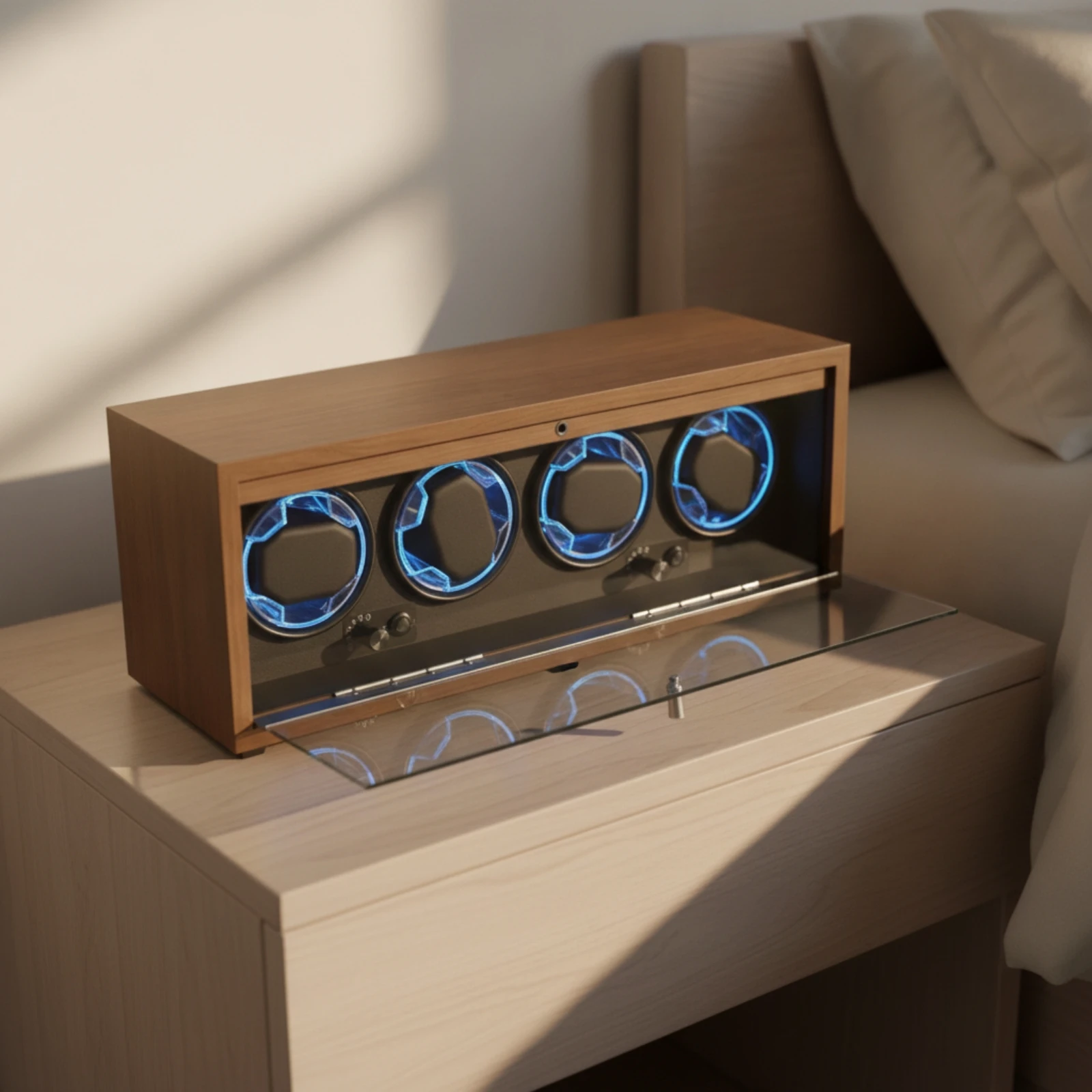 Watch Winder Cabinet Compact Automatic Watch Winder Box Display Case Quiet Silent for Collectors, Desktop, Bedside