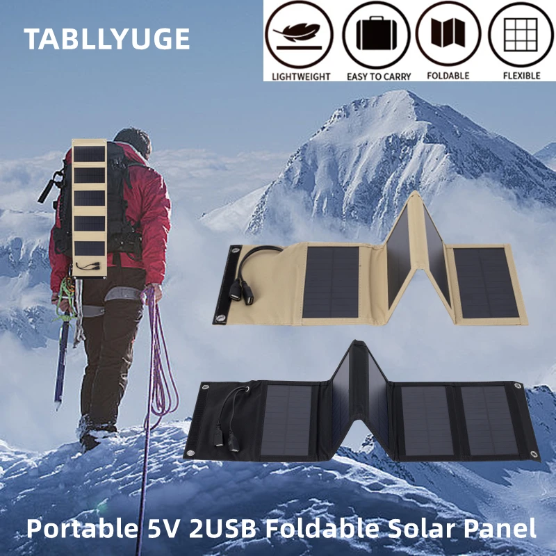 Portable Solar panel 5V 7W/10W USB Foldable Waterproof For cell phone power bank Battery Charger outdoor camping tourism Fishing