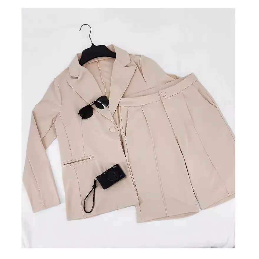 Conjunto de terno casual feminino jaet e orts conjunto de duas peças serviço de design personalizável diy roupas personalização formal wear