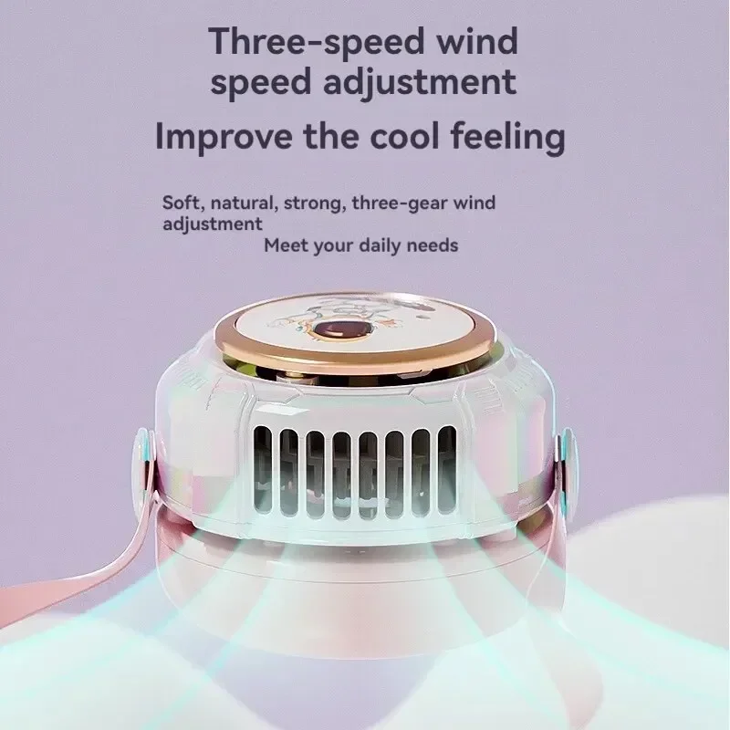 Three-speed USB Charging Mini Portable Silent Handheld Fan Available Leafless Neck Small Fan