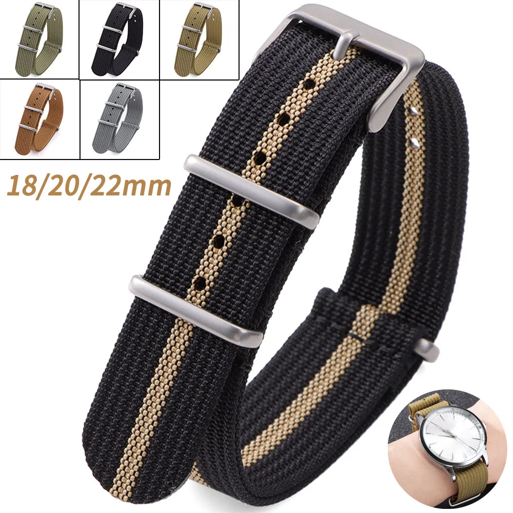 Braided Nylon Watchband 18mm 20mm 22mm Universal Strap for Military Sport Men's Fabric Bracelet for Omega Wristband Accessories