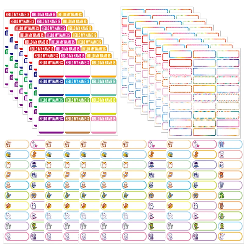 72-1320pcs Namensschild Aufkleber anpassen Aufkleber Klassifizierung etiketten Kinder Briefpapier Wasser flasche Bleistift schreiben für Geschenke