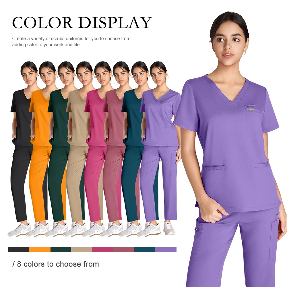 Uniformes cirúrgicos mulher hospital enfermagem esfrega topo e calças define manga curta médico esfrega uniforme atacado roupas clínicas