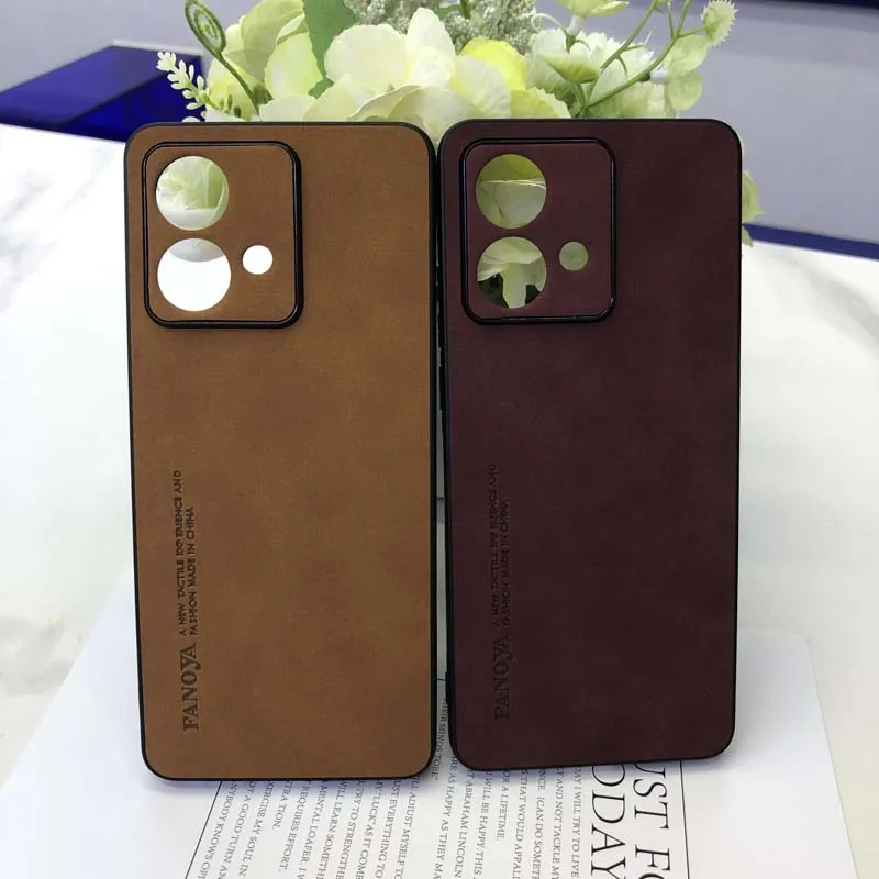 Lambskin Leather Skin Feel Phone Cases for Moto G34 G14 G24 G84 G54 Edge 40 X30 S30 Pro Bumper Shockproof Back Cover Caque