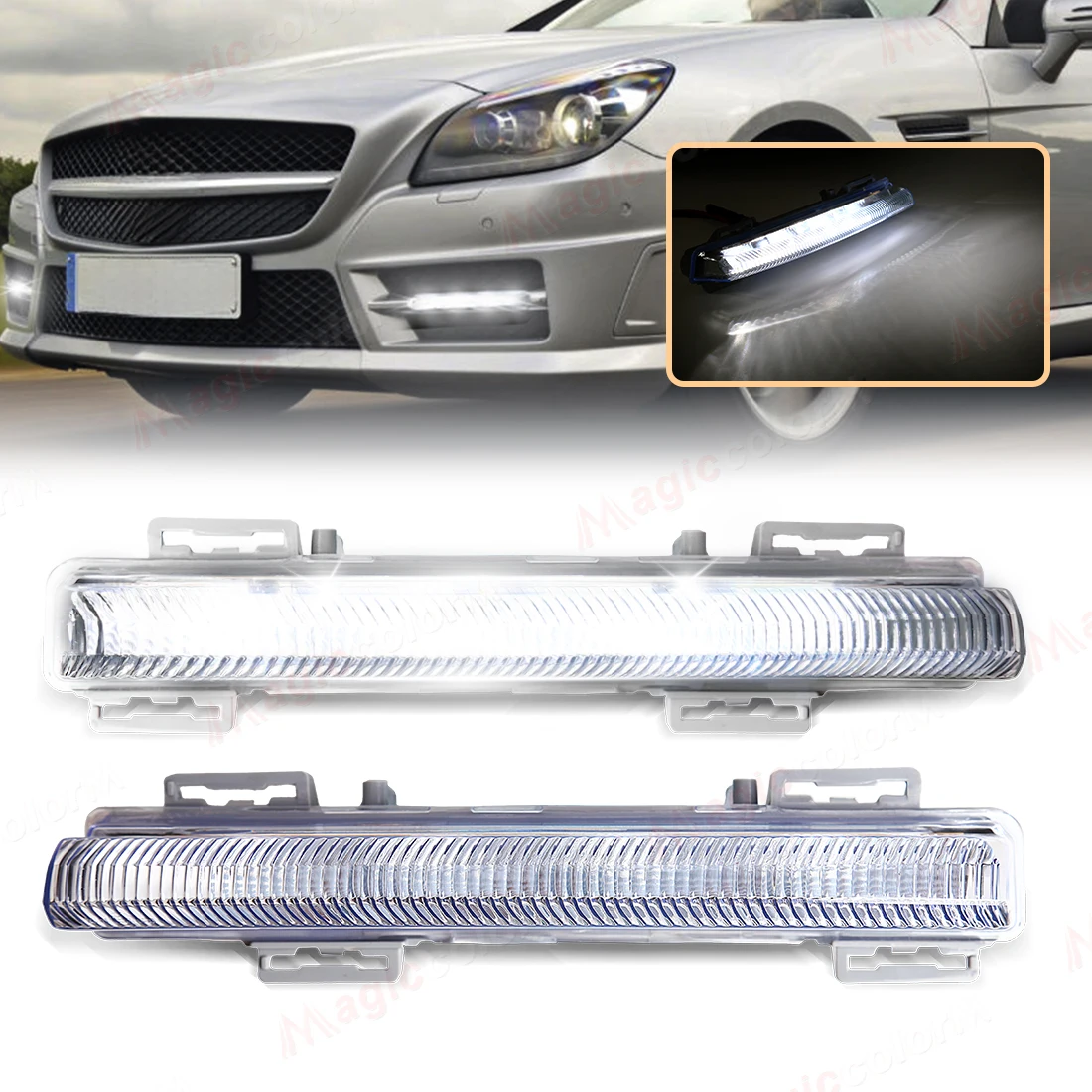 

Car Daytime Running Light DRL For Mercedes Benz W204 W212 C250 C280 C350 E350 2007 2008 2009 2010 -2014 2049068900/2049069000