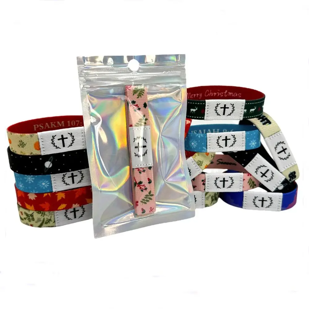 High Quality Wearable Bible Wristbands with NFC Waterproof Bible Bracelet Elastic Smart Sensor Religious Bracelets Jewelry Gifts