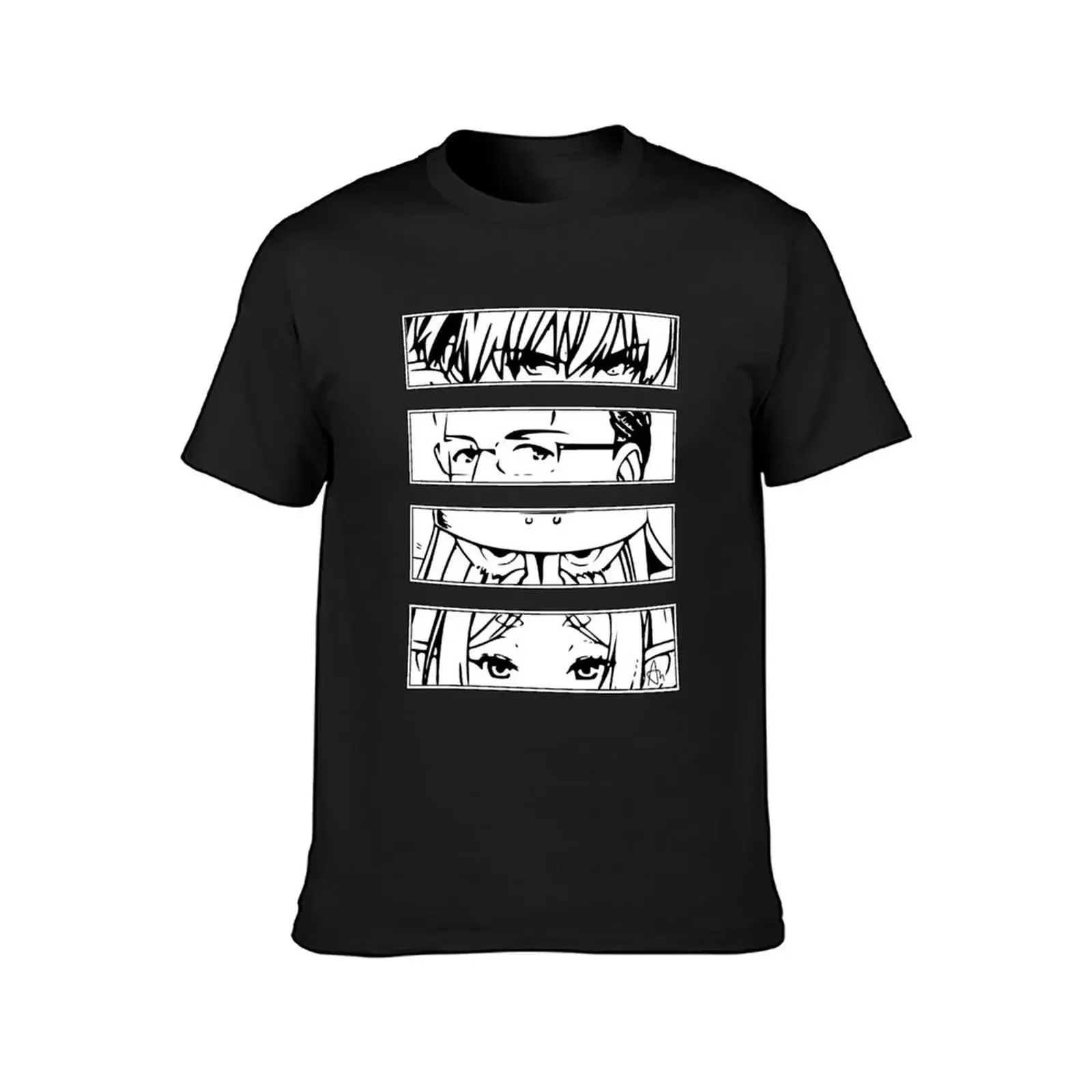 SNF1 Sousou no Frieren Beyond Journeys End at the Funeral manga characters HIMMEL HEITER EISEN FRIEREN black and white m T-Shirt