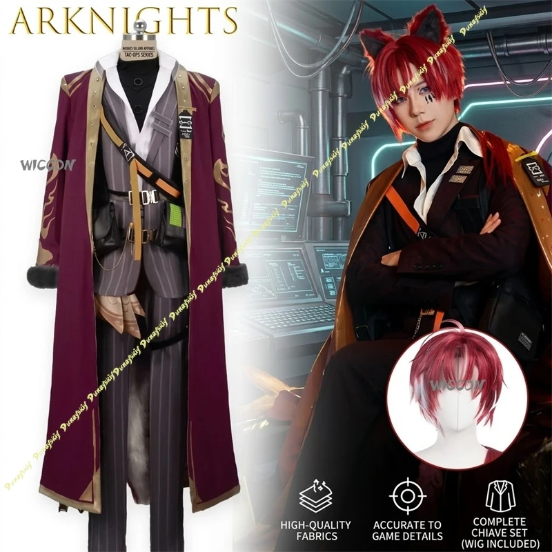 

Arknights Bellone Dmitri Cetardo Cosplay Costume Game Anime Male Full Set Suit Party Performance Wear Halloween Collection Gift