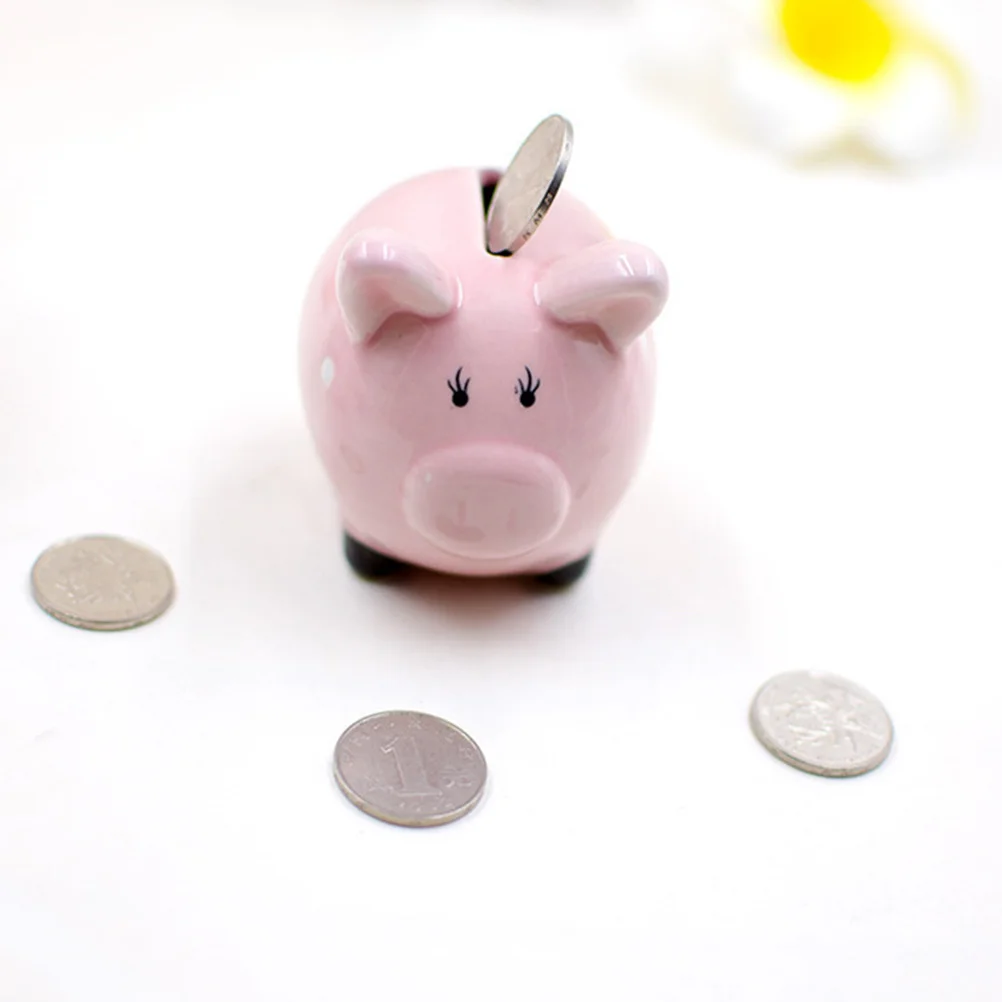 

Piggy Coin Bank Ceramic Pink Cute Coin Storage Container Small Change Organizer for Kids Toddlers Nursery Gift