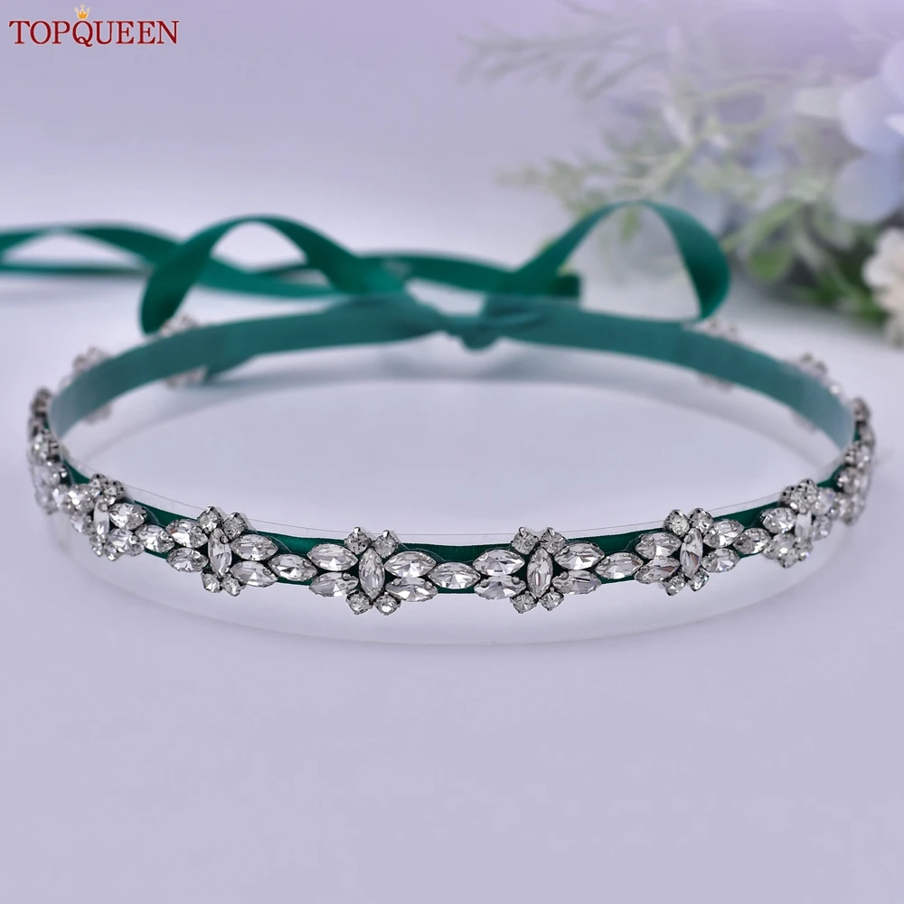 TOPCLS-Ceinture de mariage en cristal EEN, faite à la main, argent, biscuits, patients, ceinture spaghetti, robe de soirée, accessoires de mariage, S333