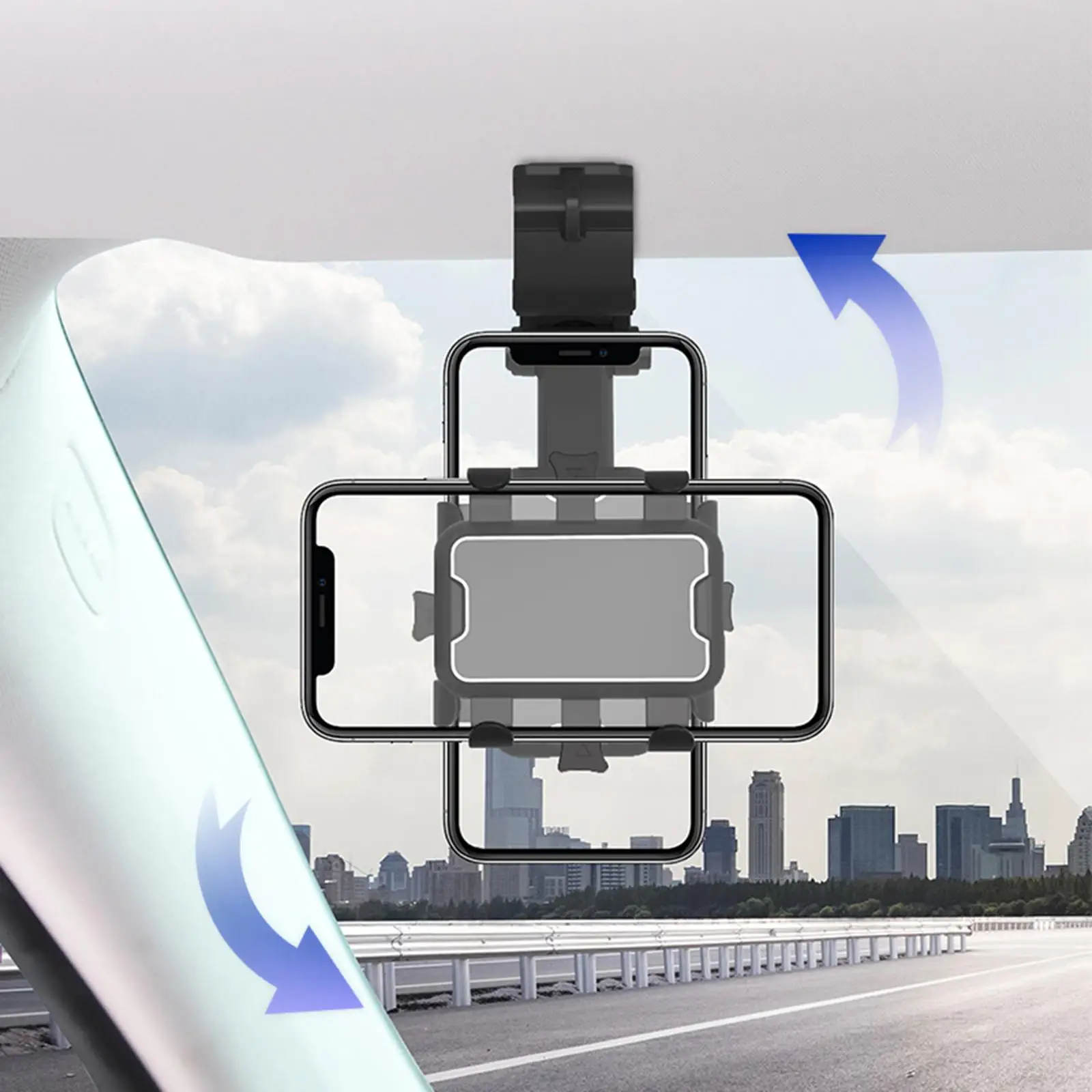 Universal Car Sun Visor Phone Mount 360 Degrees Rotation Handsfree Strong Bracket Stand Cradle Clip for Huawei P30 P20