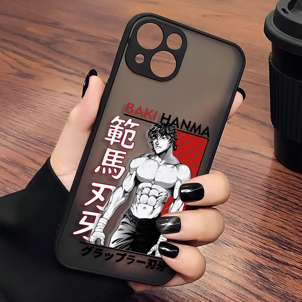 Hot-blood Anime Baki Hanma Phone Case For iPhone 15 14 13 12 11 Mini Pro Max X XR XSMax 7 8 Plus Matte Transparent Back Cover