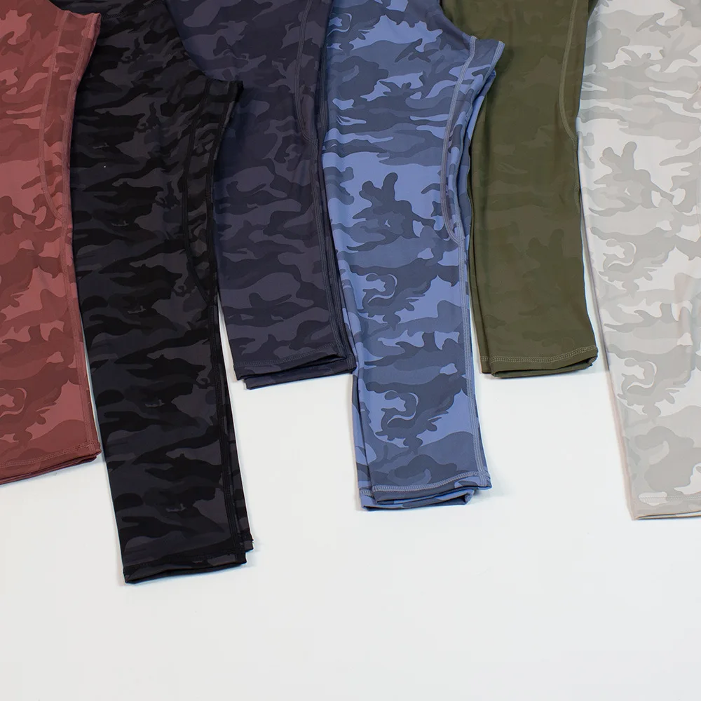 Women Yoga Wear Camouflage Pattern Yoga Pants Workout Fitness Yoga Night Running Wearable Naked Feel Nine Pants Long Pants