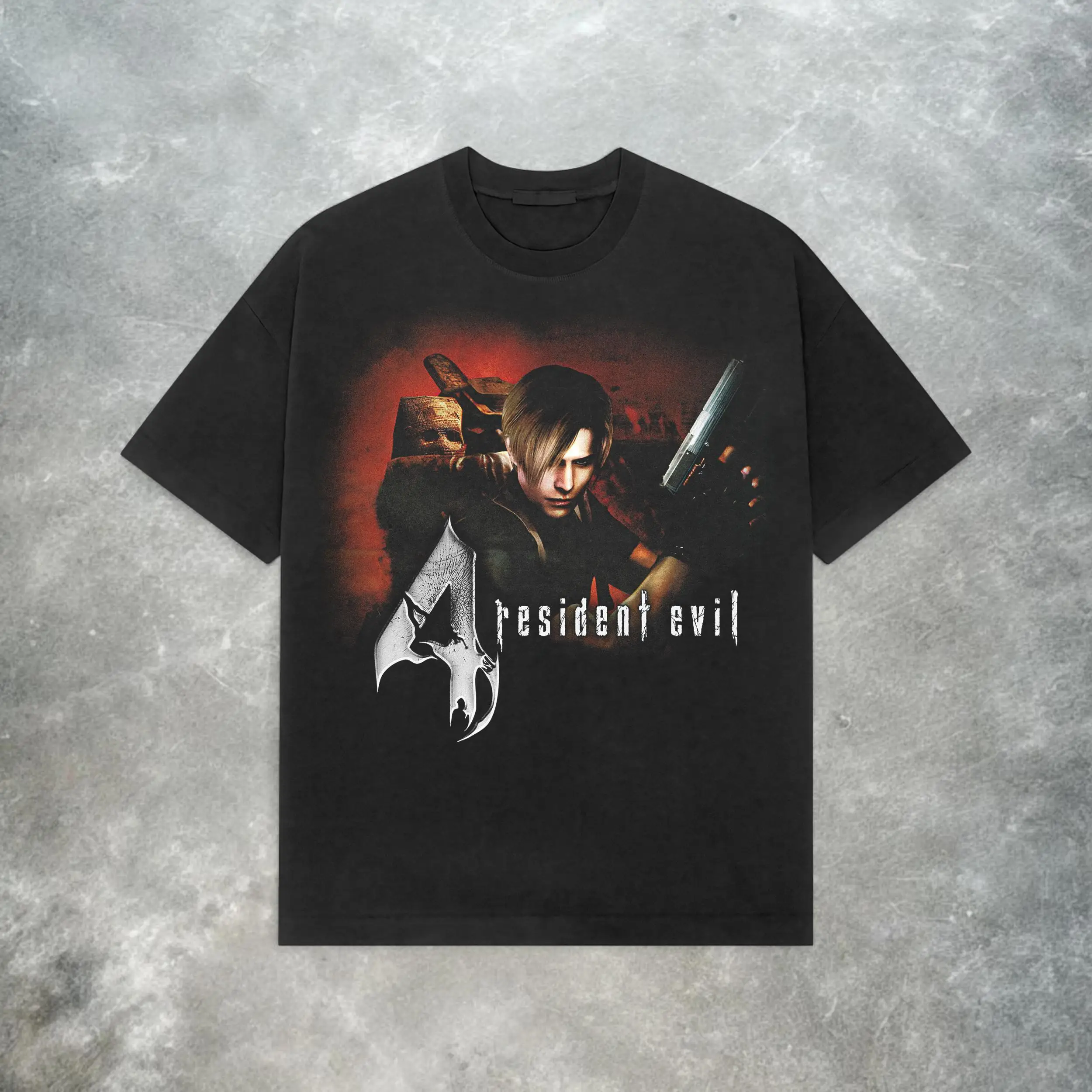 Biohazard 4 Leon Kennedy T-shirt - Retro Y2K Grunge-style Printed Pattern Casual Men's and Women's T-shirt