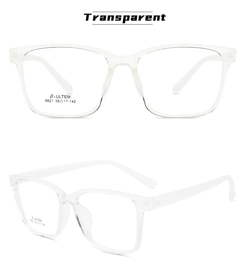 YIMARUILI Mode Ultra-licht Große Schraubenlose TR90 Brillen Frauen Platz Retro Große Gesicht Optische Brillen Rahmen Männer – Detail 17