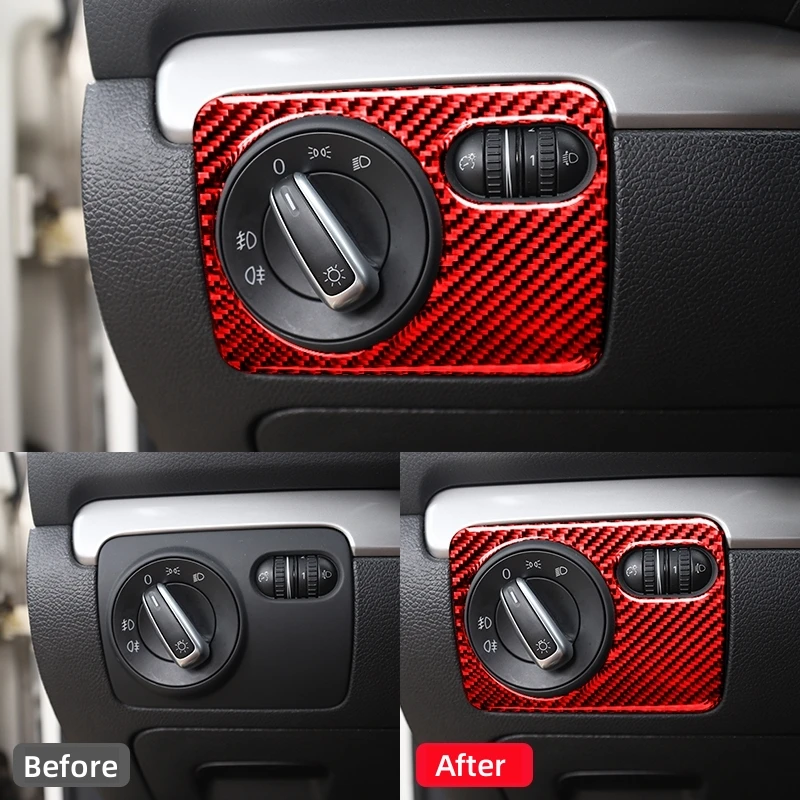 

Carbon Fiber Headlamp Control Panel Trim Decal for Volkswagen Golf 6 GTI R MK6 (2008-2012) Interior Decor Parts