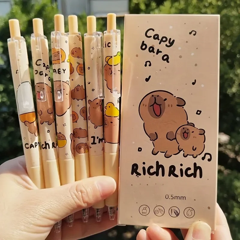 capivara caneta gel cute black ink escrita suave secagem rapida acessorios de escritorio canetas elegantes papelaria kawaii coreana pcs por caixa 01