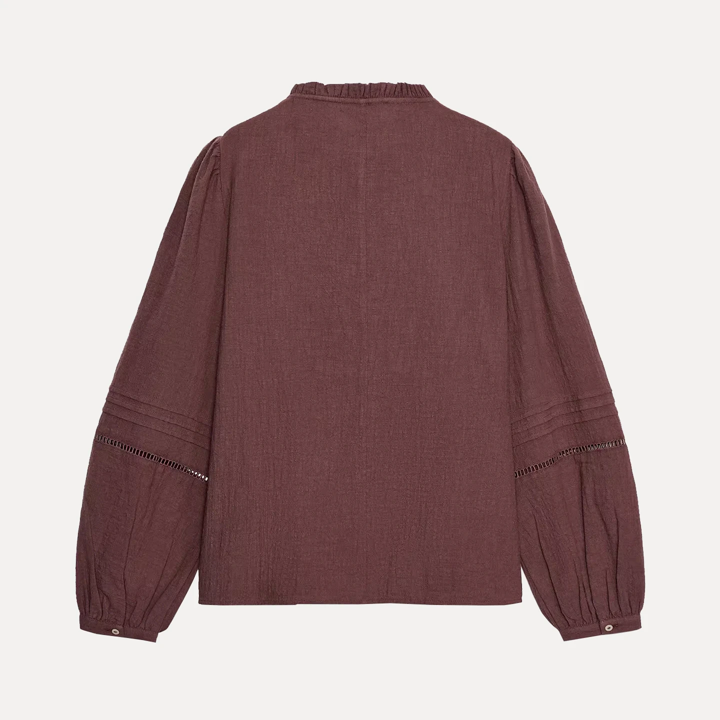 

Casual Embroidered irt for Women Loose Fit Long Sve round Ne Daily Wear Floral Pattern Chinese Brand Z 2025 Autum...