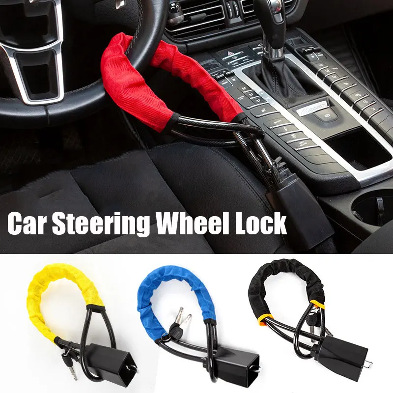 

Car Steering Wheel Lock Universal Anti theft Device with Seat Belt Buckles with 3 Keys Anti Theft for Truck SUV Van RV Safety