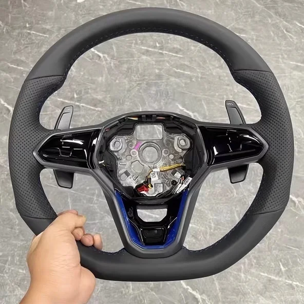 

Модифицированный полуперфорированный кожаный руль для Volkswagen VW Golf 8 MK8 8R R Gti Gtd Jetta Tiguan Polo Passat CC B7 B8