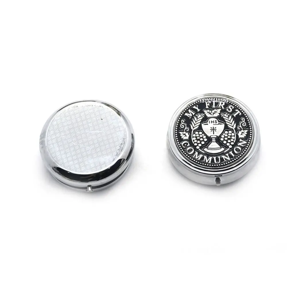 Retro Small Religious Exorcism Box ​ Antique Style Handmade Alloy Storage Box Alloy Craft Jewelry Sealing Container Bedroom